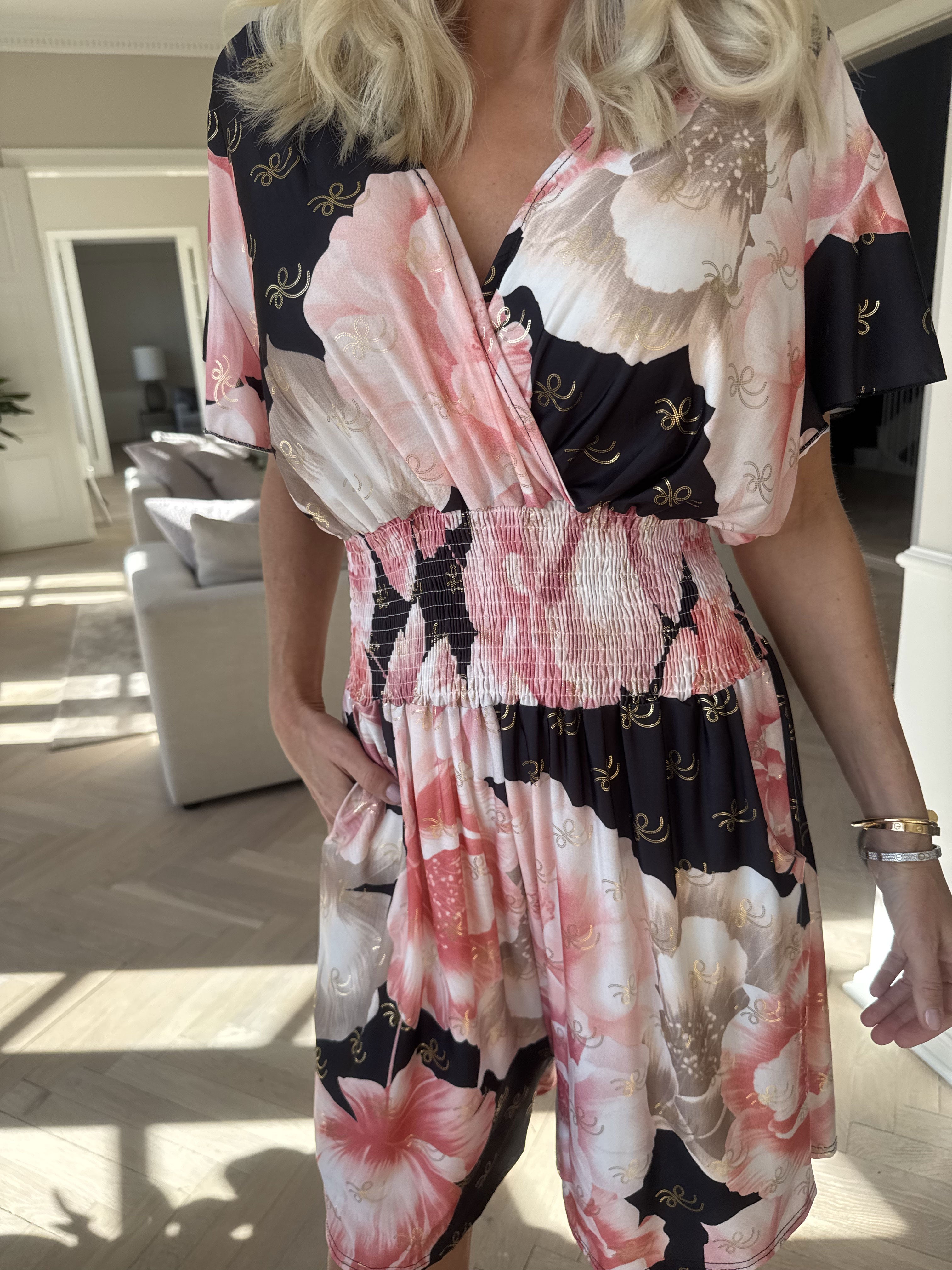 Pams Peony Playsuit - Jumpsuit med resår och blommigt tryck